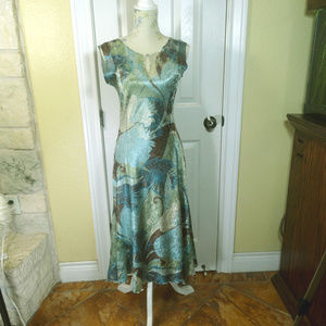 Nordstrom Komarow Med Blue Stretch Dress